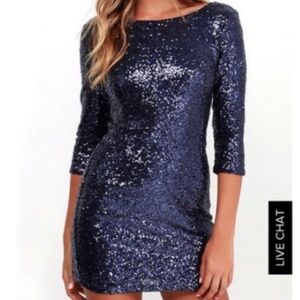 Lulus Blue Sequin Mini Dress